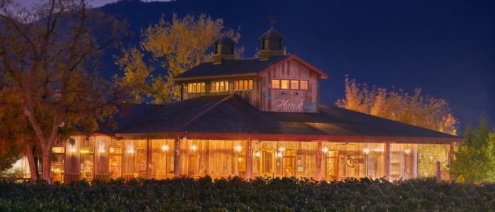 2Hawk Winery at night