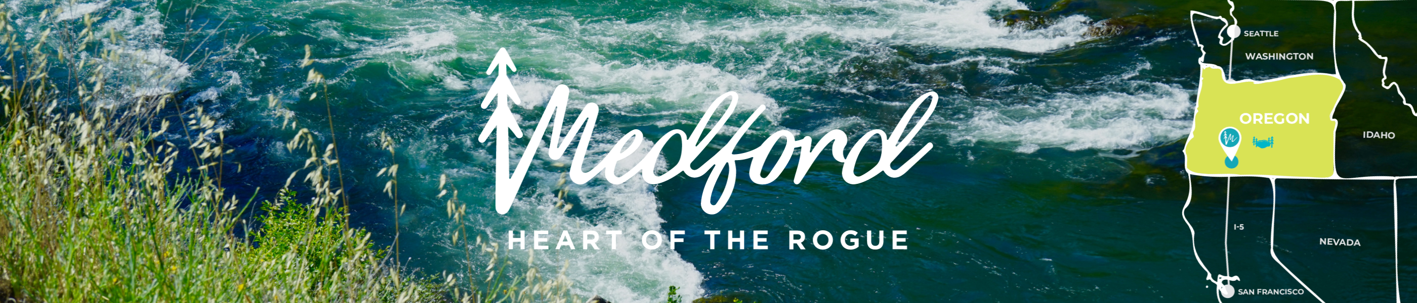 Medford Heart of the Rogue Logo, Rogue River