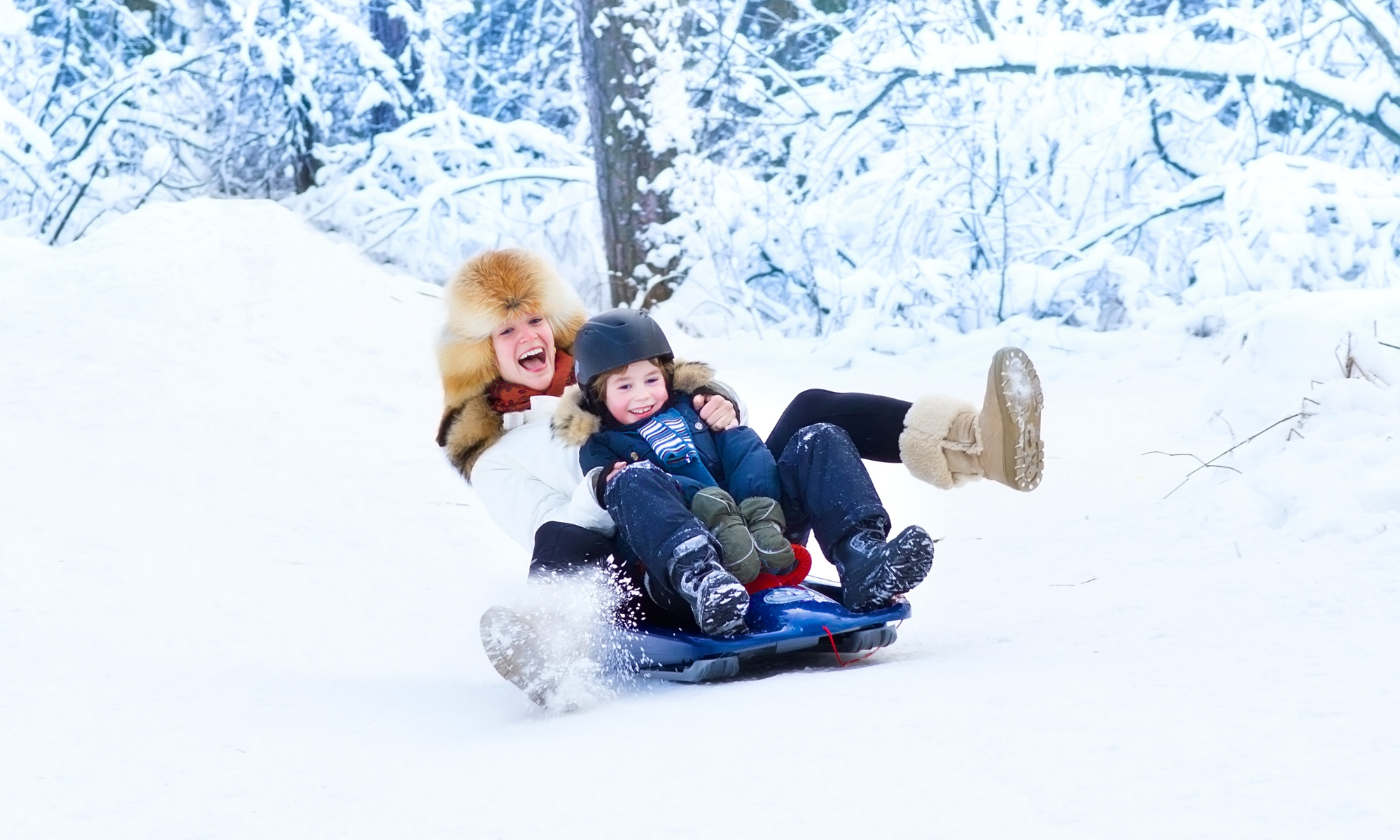 sledding, winter activities, festive, holiday, tubing