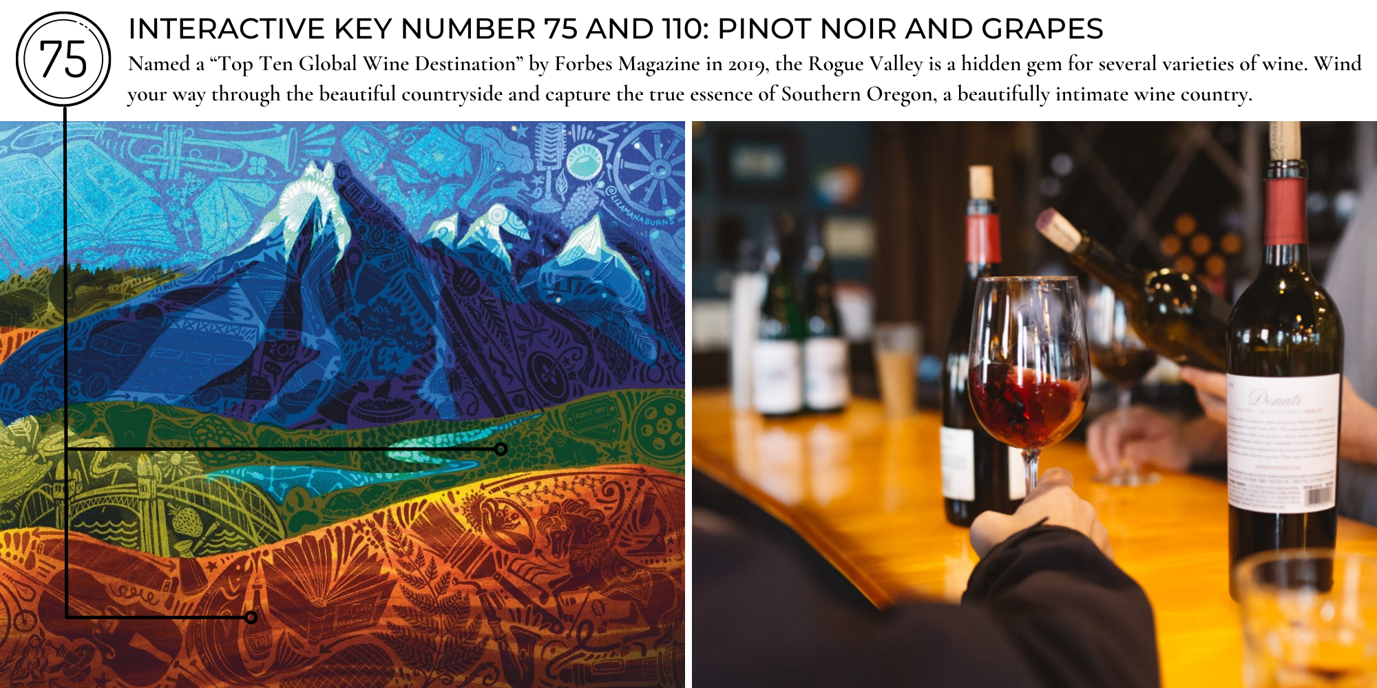 Celebrate Oregon! , Cultural trust mural, medford murals, airport mural, artistry, oregon cultural trust, interactive key number, photo, pinot noir, grapes, wine country