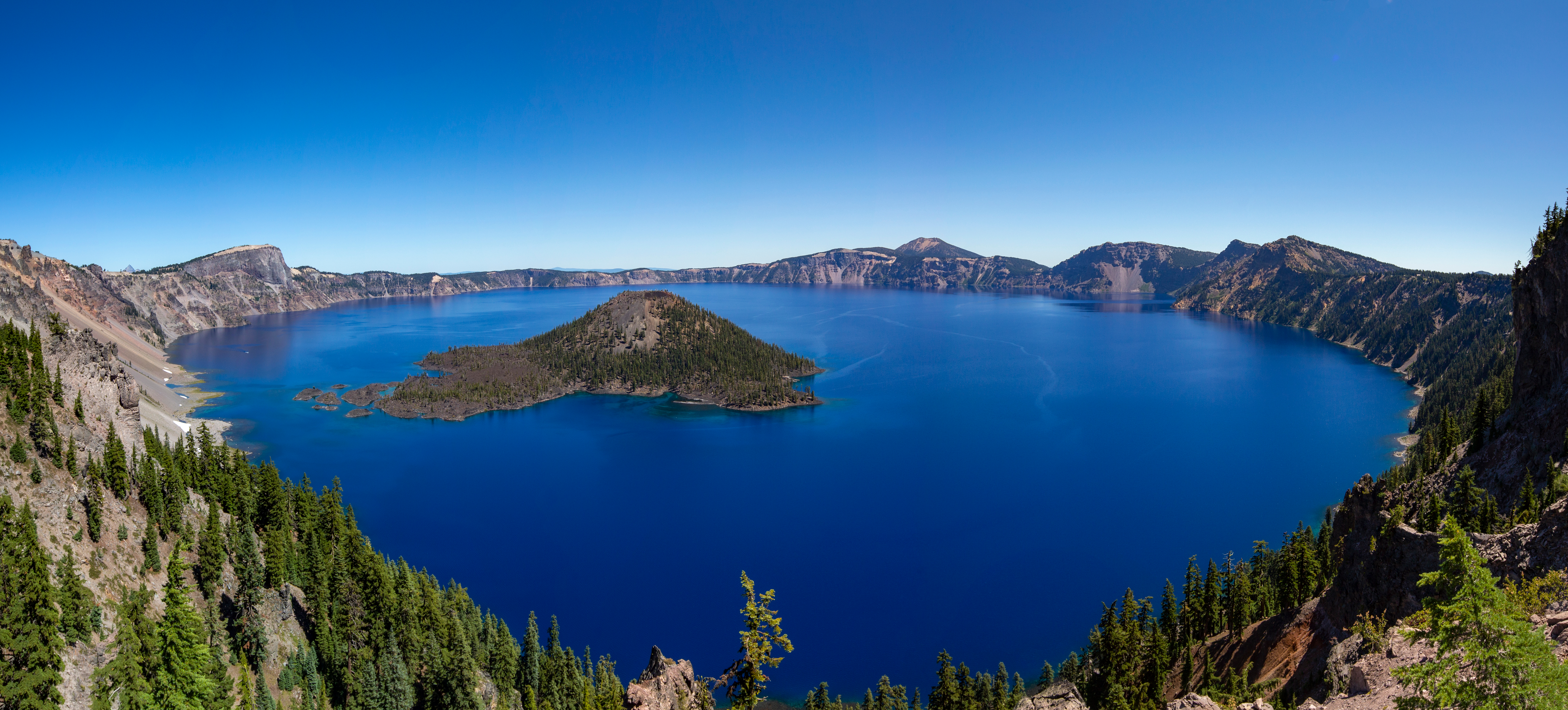 Crater Lake National Park, trees, forest, wizard island