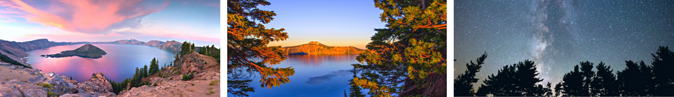 Crater Lake National Park, night time, sunset, galaxy, milky way, stars, starry night